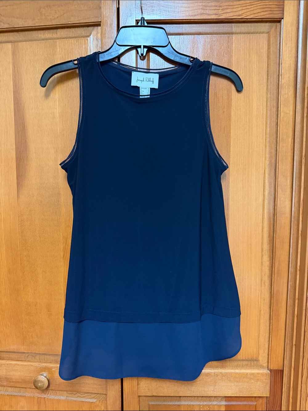 Joseph Ribkoff Navy Layered Hem Sleeveless Tank